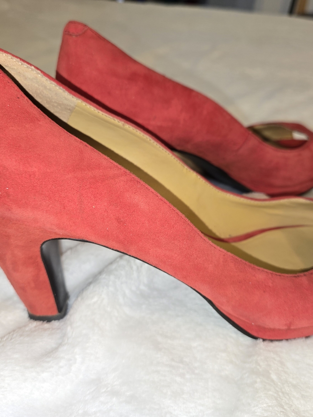 Nine West Red Suede Mid Heel Pumps